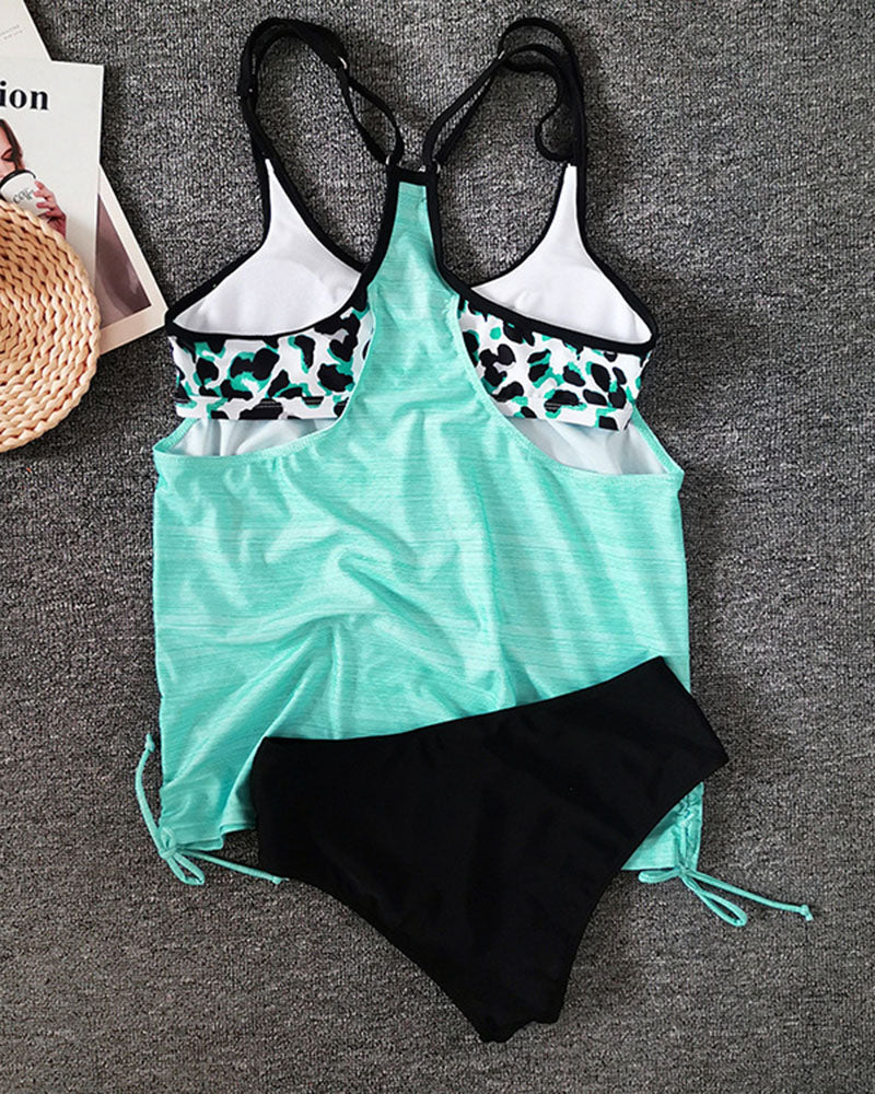 TANKINI SENCILLO CON ESTAMPADO DE LEOPARDO - AGALIS