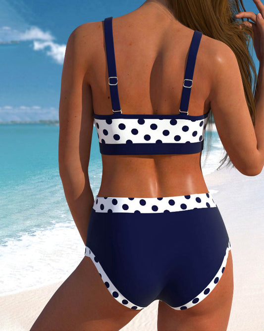 BIKINI DE TALLE ALTO CON LUNARES - NATALIA