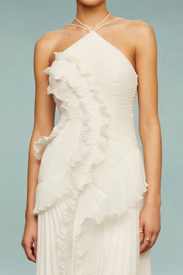 VESTIDO CON VOLANTES EN ESPIRAL - BAMBIA
