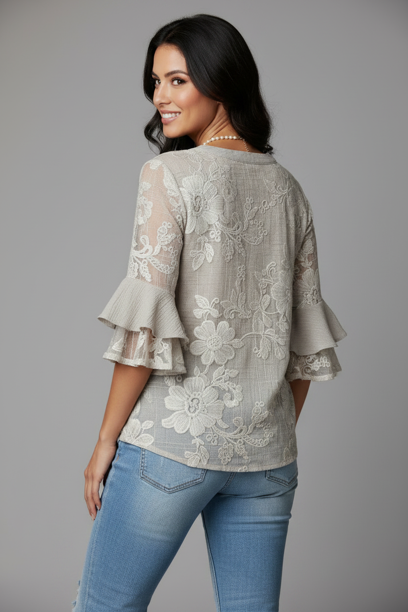 BLUSA BOHEMIA CON VOLANTES | DELPHIE
