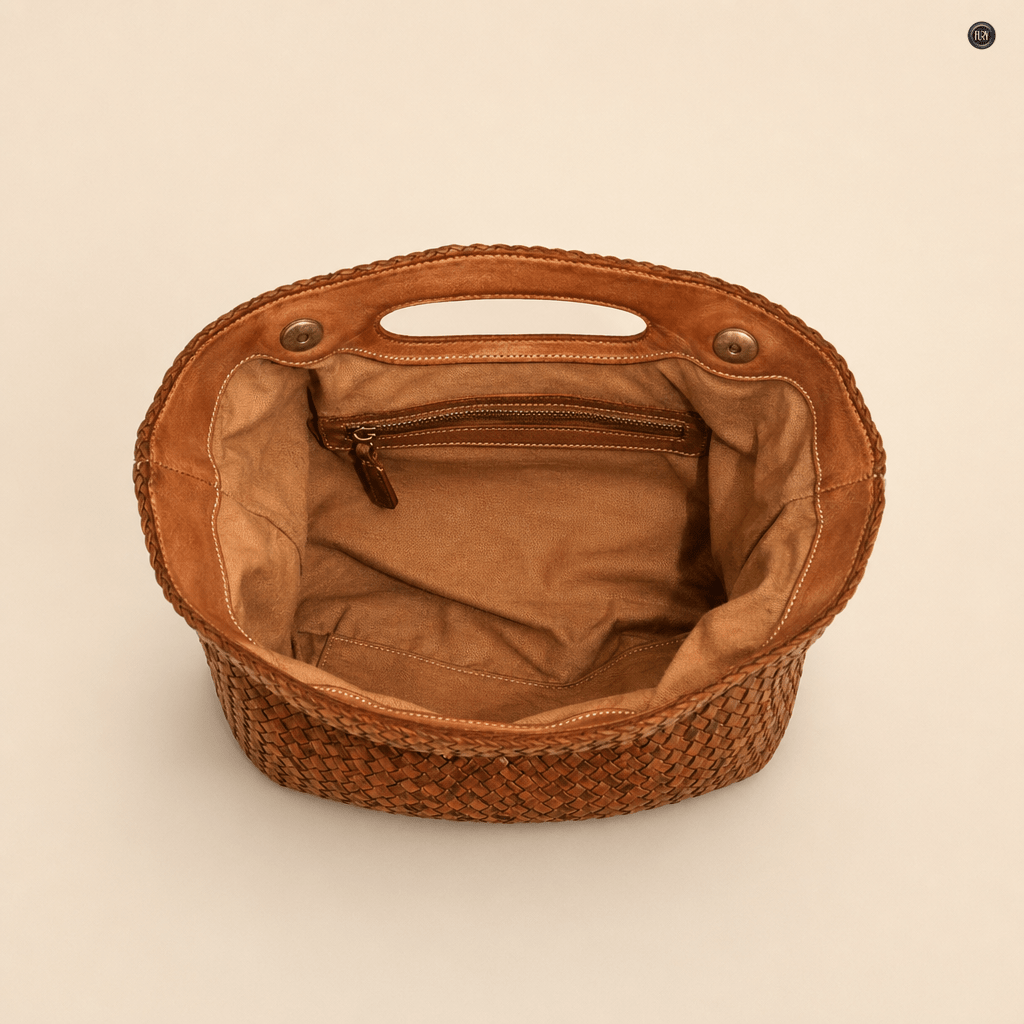 Borsa Artemisia in pelle intrecciata