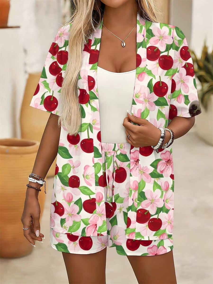 CONJUNTO DE DOS PIEZAS CON ESTAMPADO CEREZAS - SIGARDE