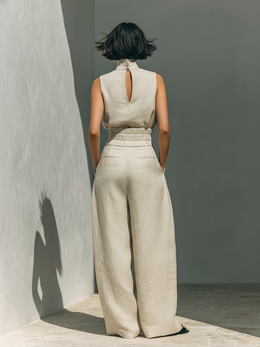 CONJUNTO MINIMALISTA DE BLUSA SIN MANGAS | ATHENEA