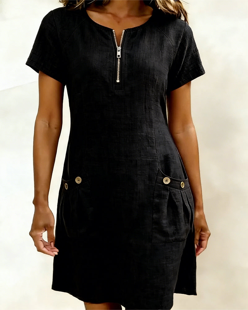 VESTIDO CORTO DE LINO - ASIA