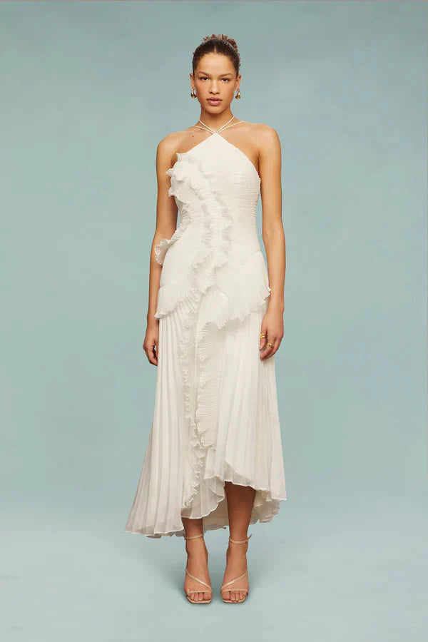 VESTIDO CON VOLANTES EN ESPIRAL - BAMBIA