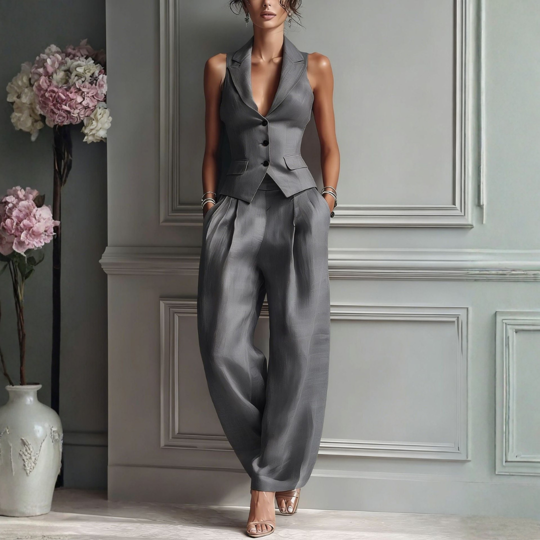 CONJUNTO DE DOS PIEZAS CON ESCOTE EN V - GEMMA