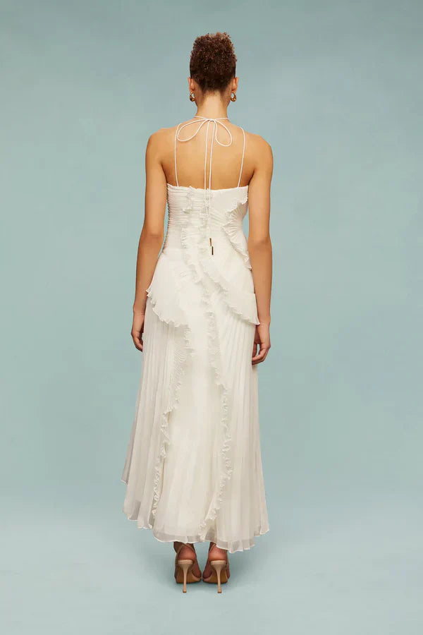 VESTIDO CON VOLANTES EN ESPIRAL - BAMBIA