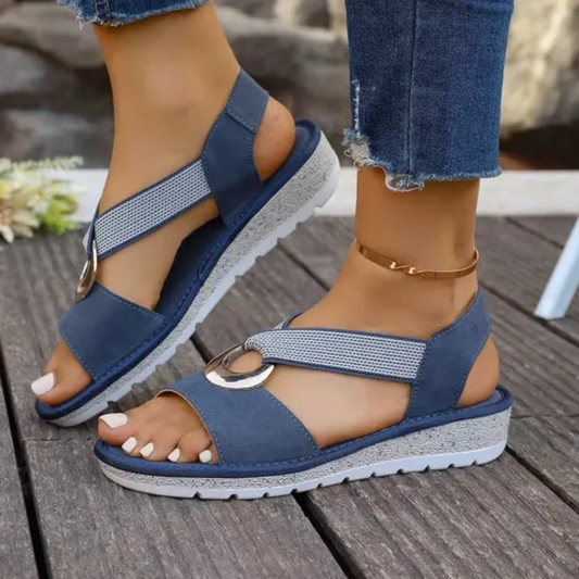 SANDALIAS DE CUÑA CON TIRA ELÁSTICA - ASTRID