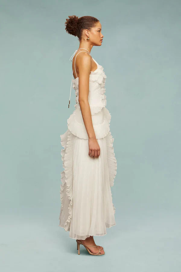VESTIDO CON VOLANTES EN ESPIRAL - BAMBIA