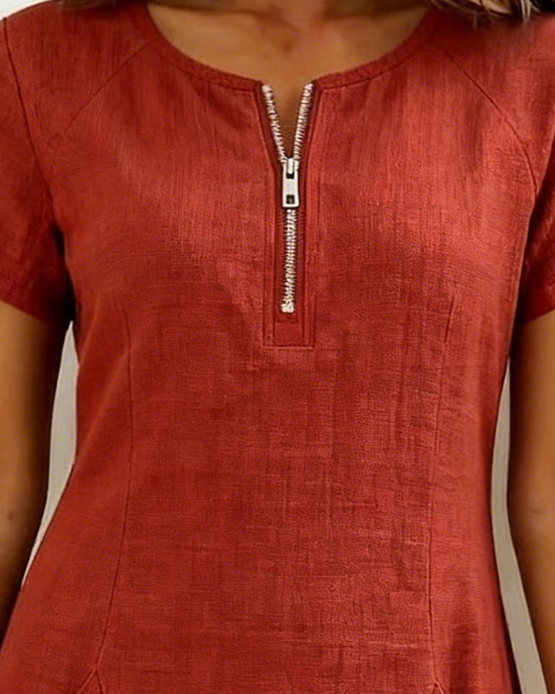 VESTIDO CORTO DE LINO - ASIA