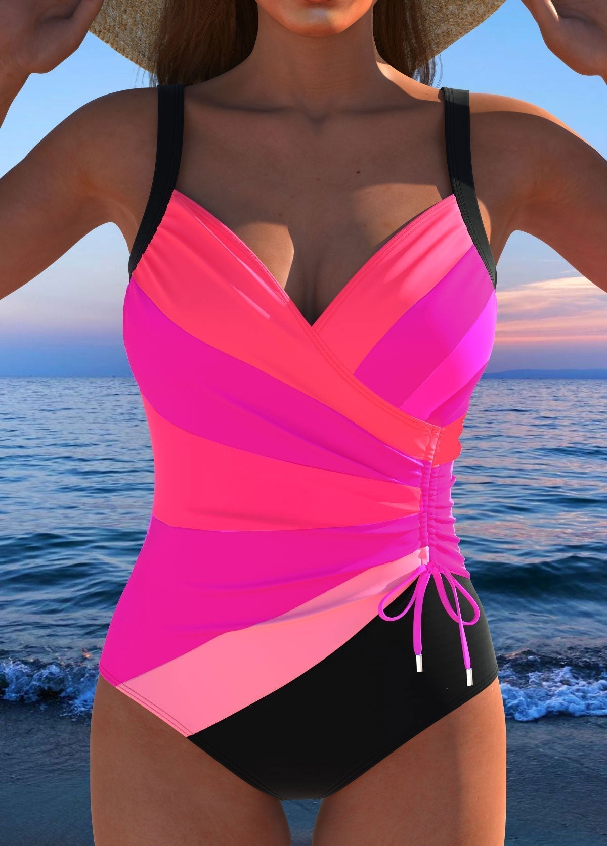 TRAJE DE BAÑO DE LUJO CON ESCOTE DE ESPALDA CRUZADA - MERCEDES