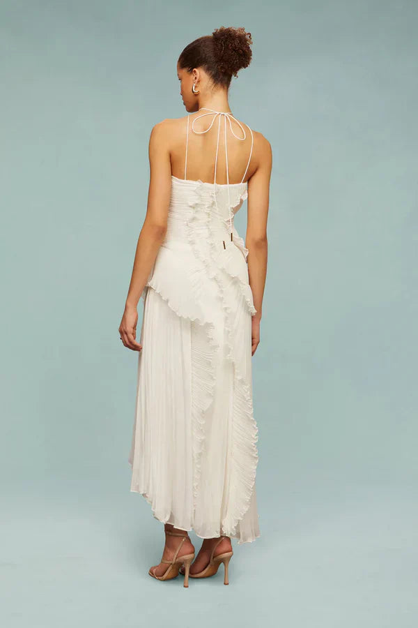 VESTIDO CON VOLANTES EN ESPIRAL - BAMBIA