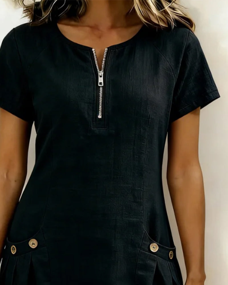 VESTIDO CORTO DE LINO - ASIA
