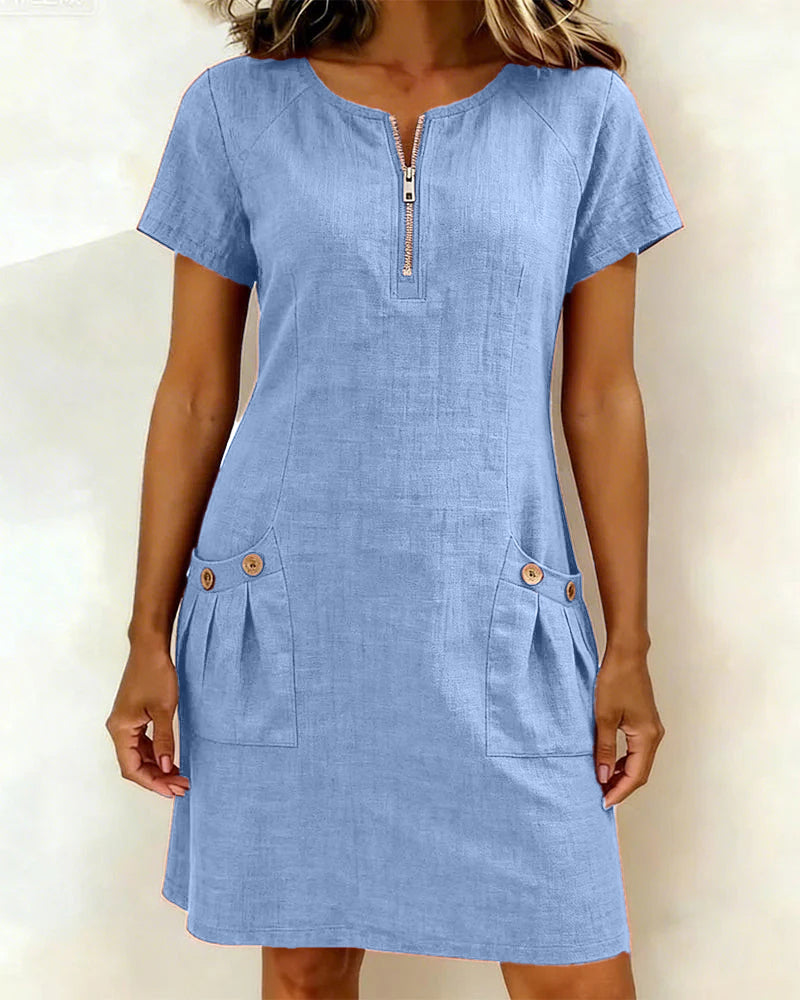 VESTIDO CORTO DE LINO - ASIA