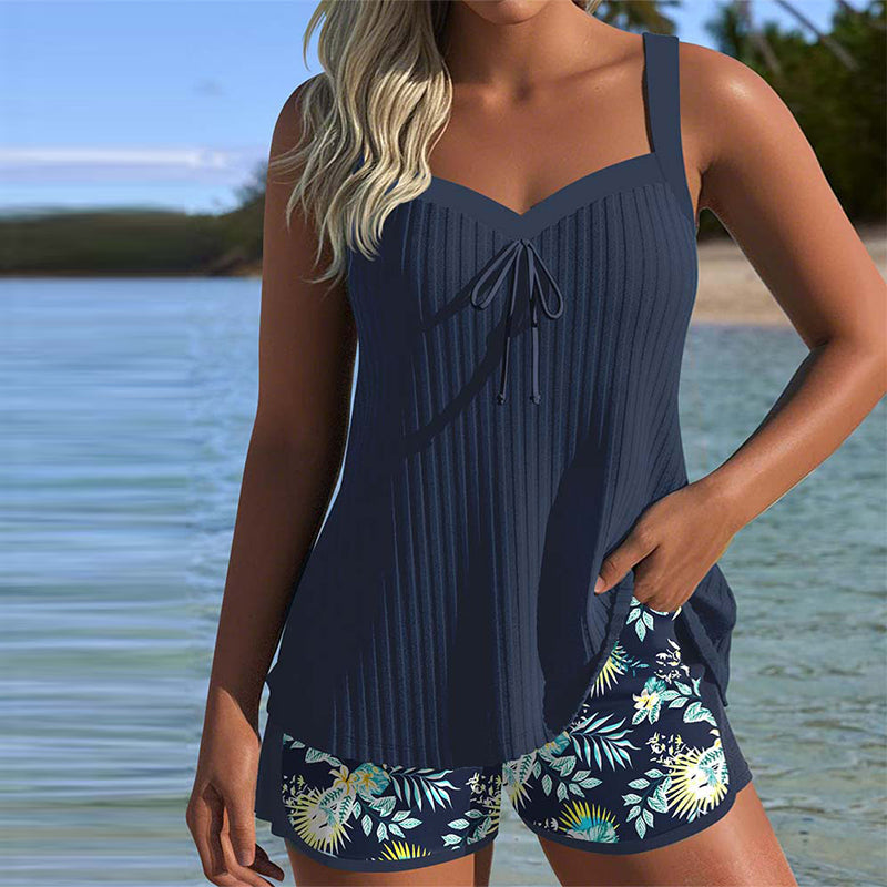 TANKINI A RAYAS CON BRAGUITA DE DOS PIEZAS - ROCÍO
