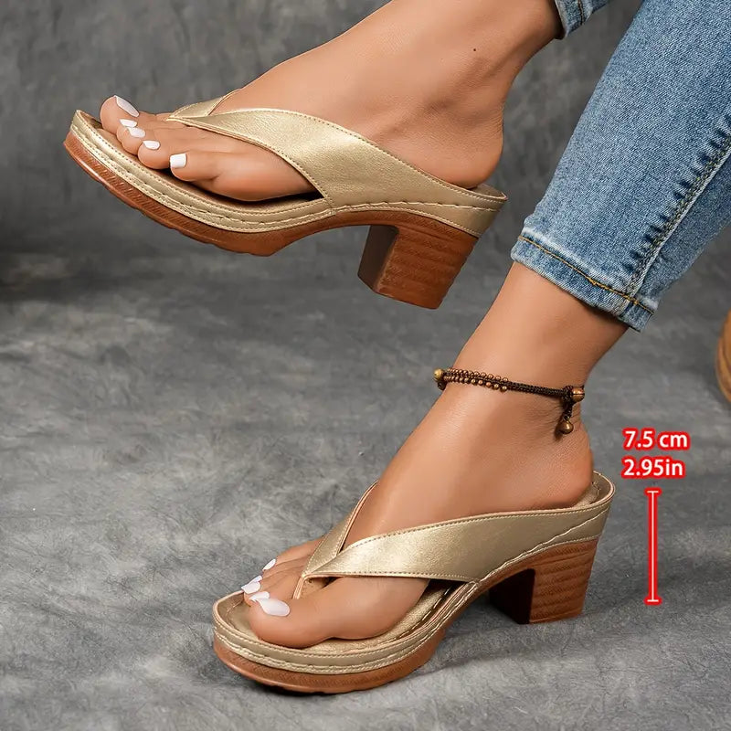 SANDALIAS DE TACÓN GRUESO - CHAI