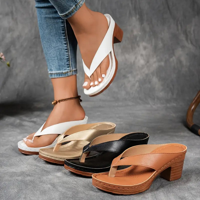 SANDALIAS DE TACÓN GRUESO - CHAI