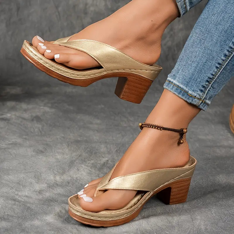SANDALIAS DE TACÓN GRUESO - CHAI