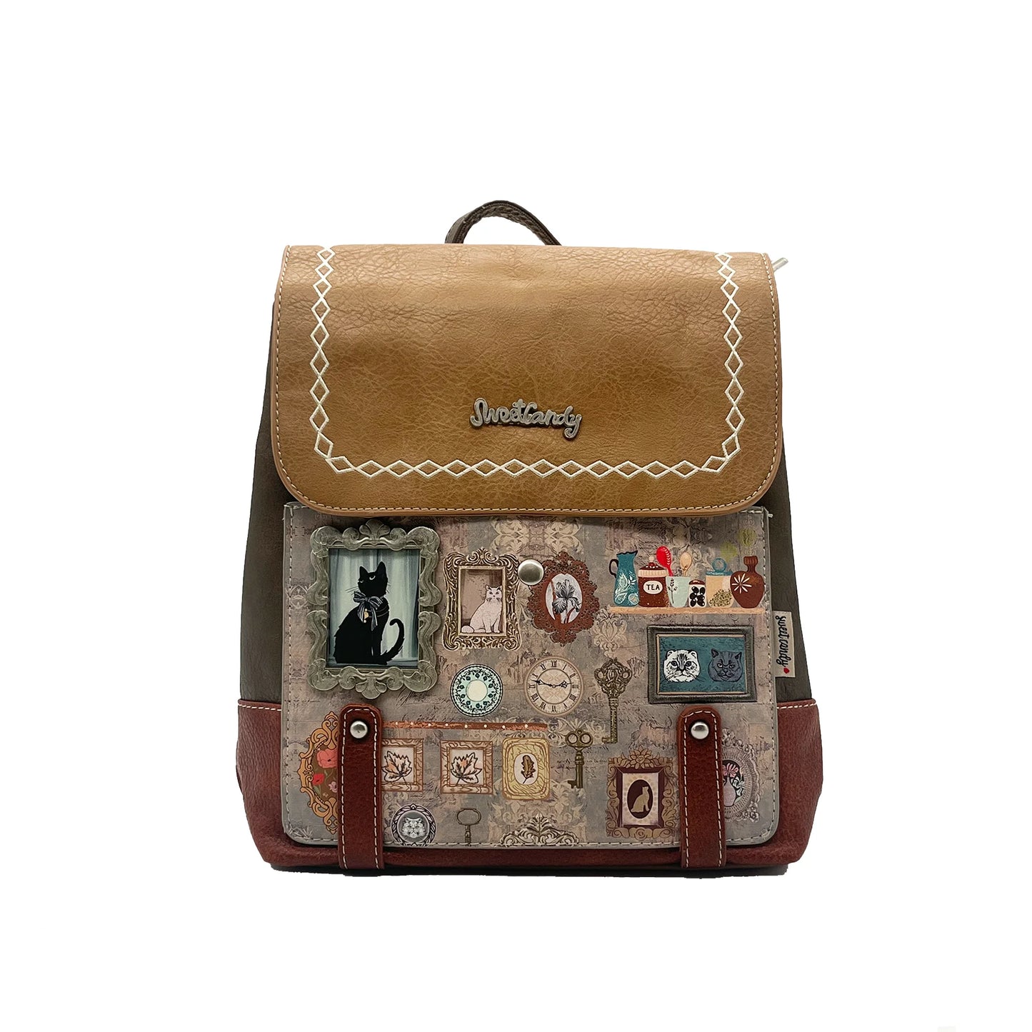 MOCHILA VINTAGE SWEET CANDY CAT - EVOLYN