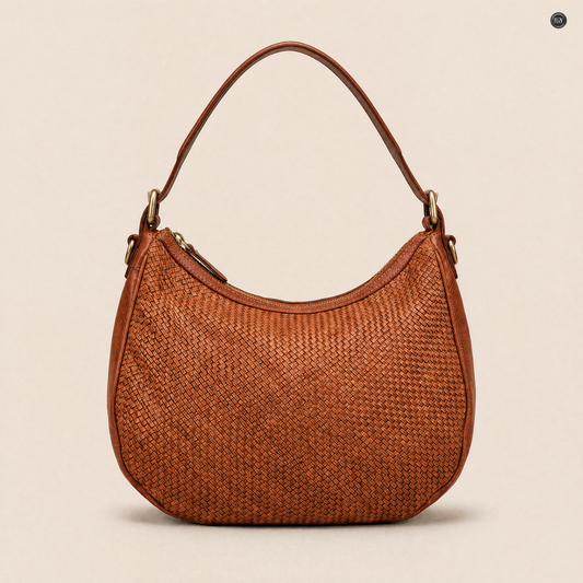 Borsa a spalla Ginger in pelle intrecciata