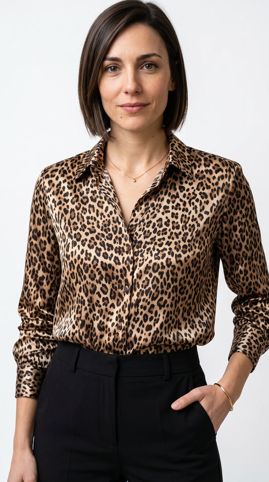 BLUSA CON ESTAMPADO DE LEOPARDO | MILENE