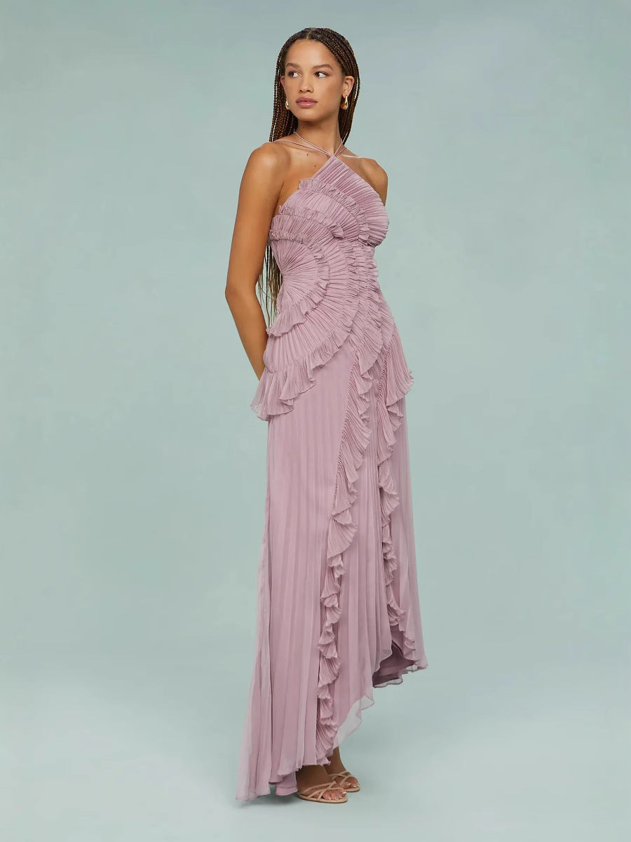 VESTIDO CON VOLANTES EN ESPIRAL - BAMBIA