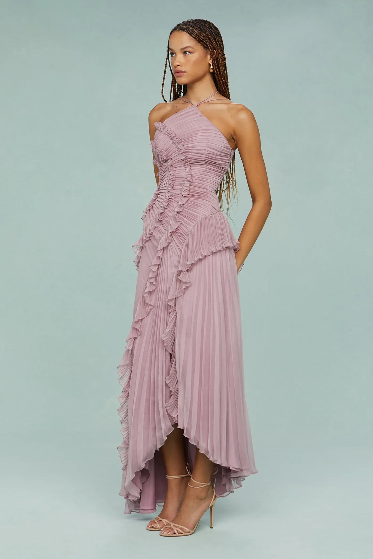 VESTIDO CON VOLANTES EN ESPIRAL - BAMBIA