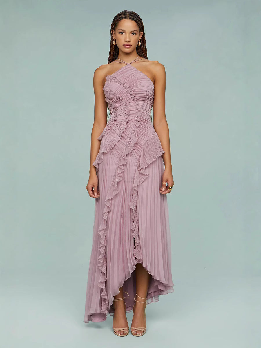 VESTIDO CON VOLANTES EN ESPIRAL - BAMBIA