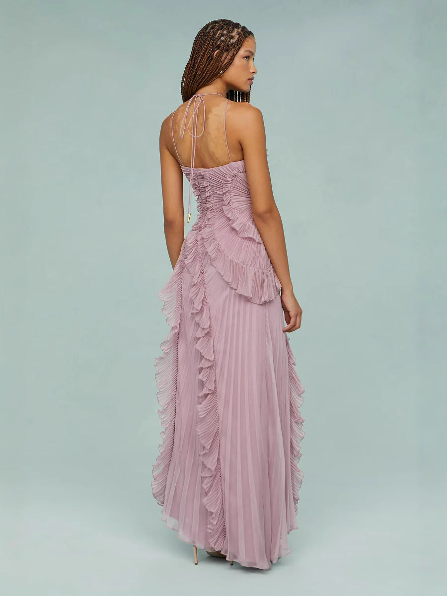 VESTIDO CON VOLANTES EN ESPIRAL - BAMBIA