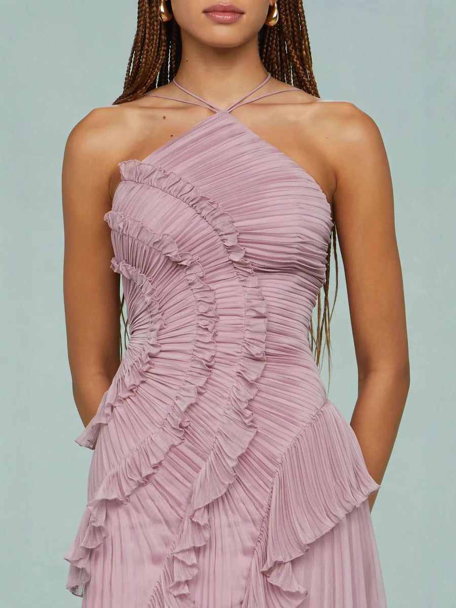 VESTIDO CON VOLANTES EN ESPIRAL - BAMBIA