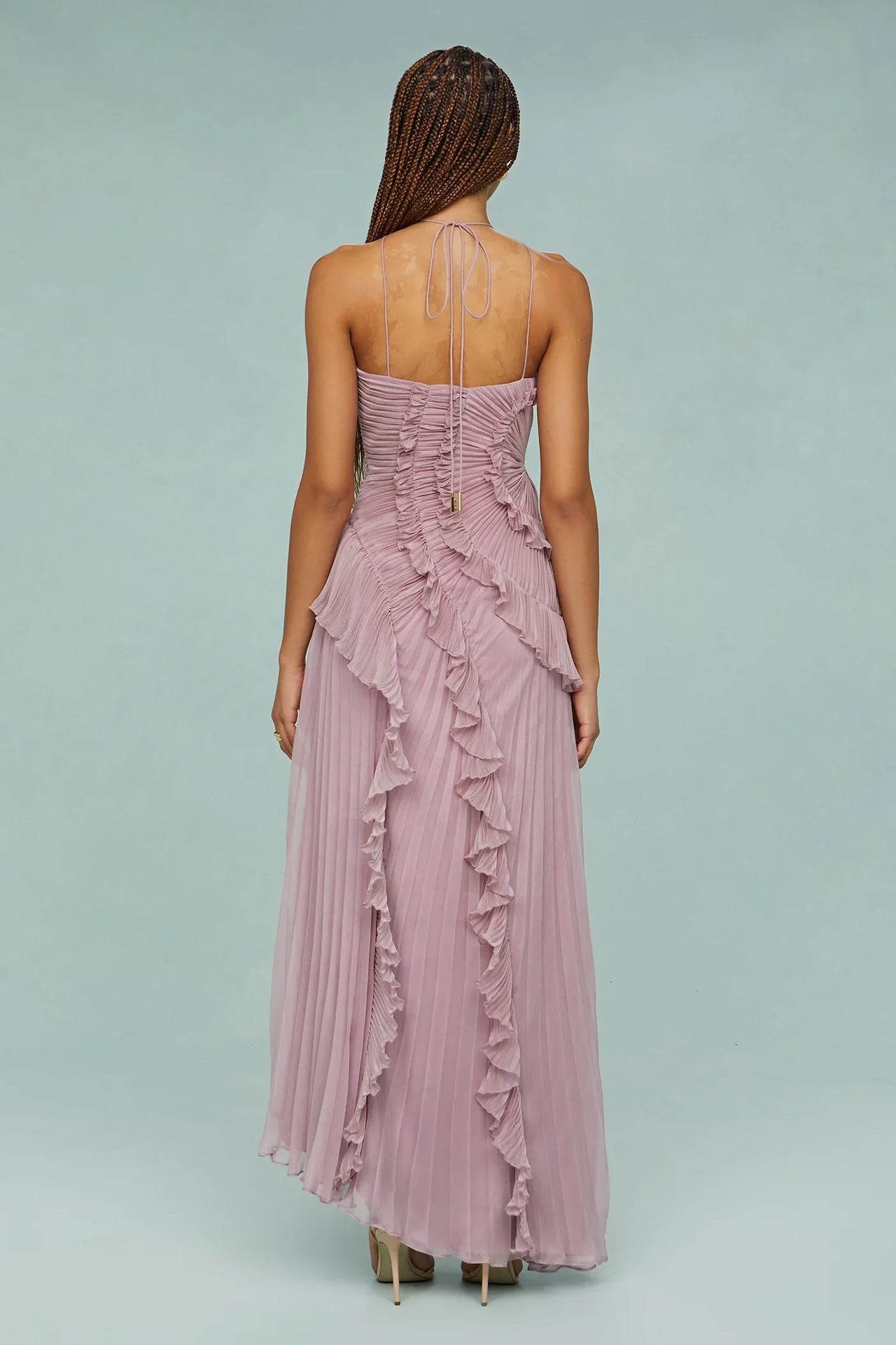 VESTIDO CON VOLANTES EN ESPIRAL - BAMBIA