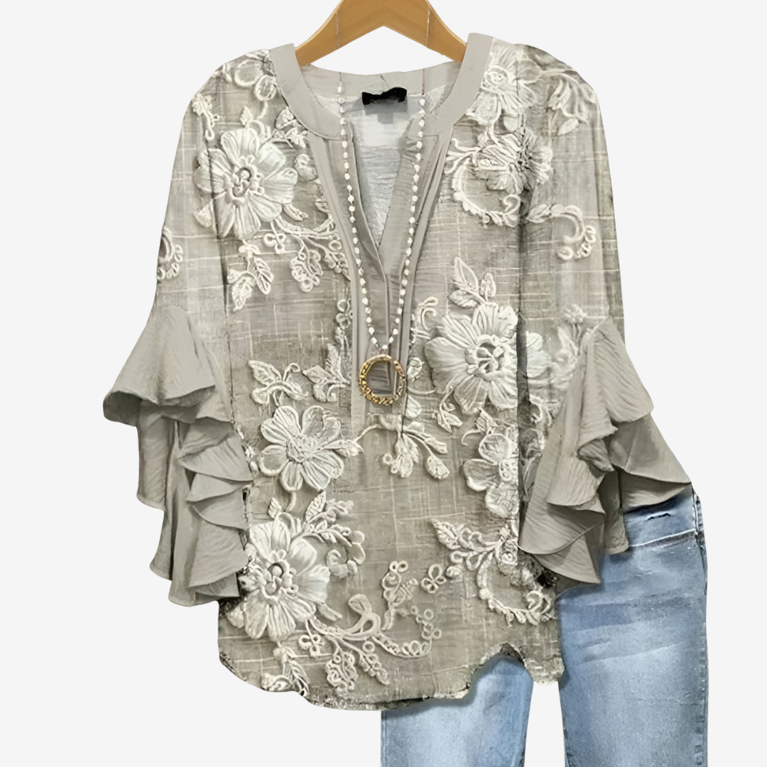 BLUSA BOHEMIA CON VOLANTES - DELPHIE