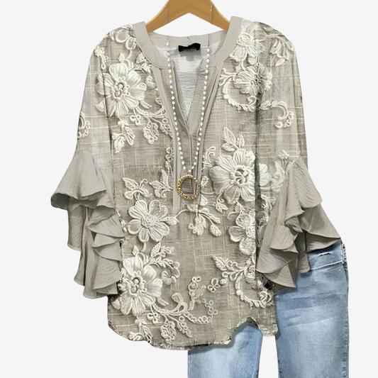 BLUSA BOHEMIA CON VOLANTES - DELPHIE