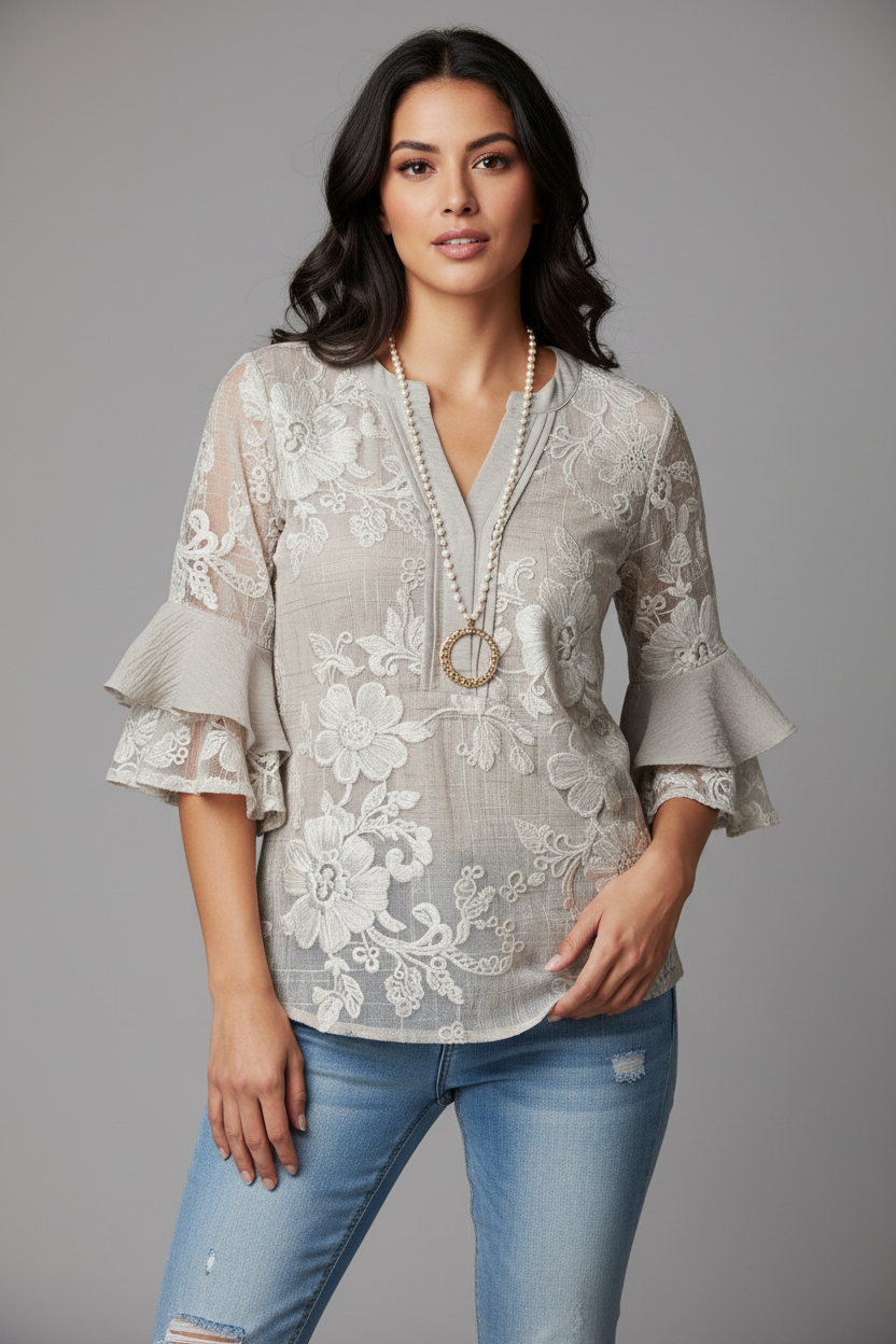 BLUSA BOHEMIA CON VOLANTES | DELPHIE