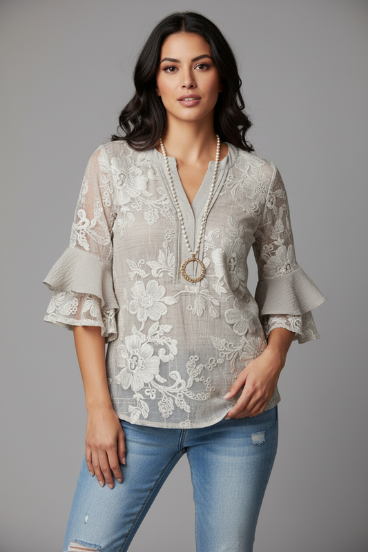 BLUSA BOHEMIA CON VOLANTES | DELPHIE