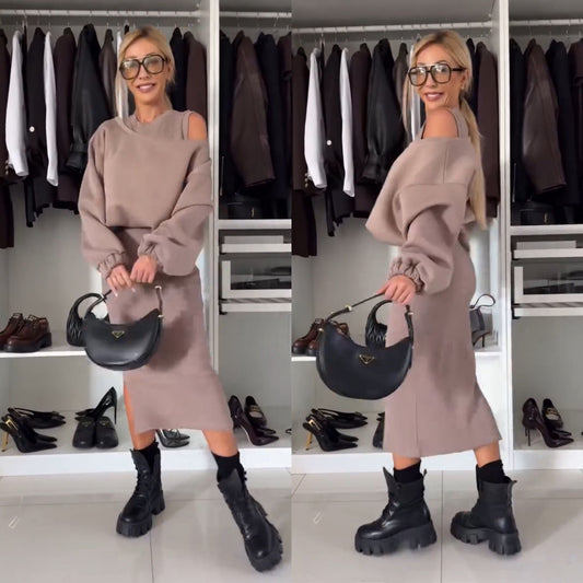 CONJUNTO VESTIDO Y SUÉTER - DAYANA
