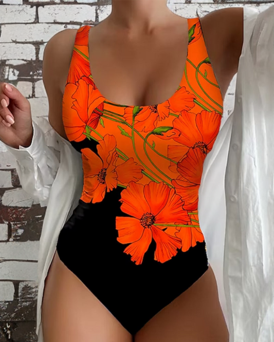 ELEGANTE BAÑADOR DE UNA PIEZA CON ESTAMPADO FLORAL - ELENA