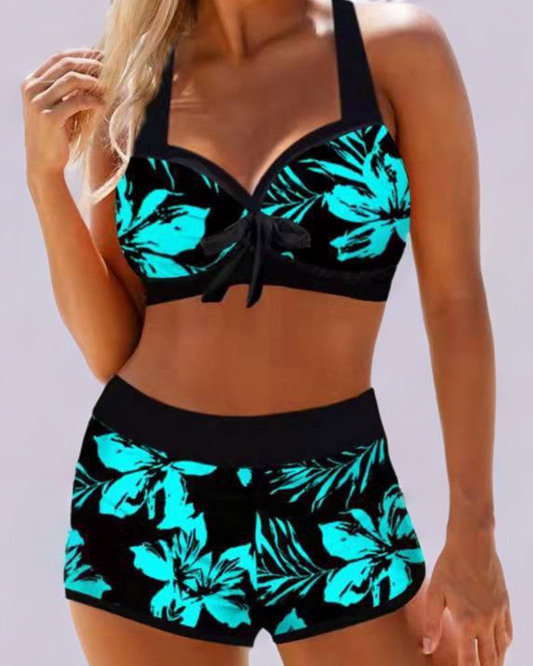 TRAJE DE BAÑO DE TALLE ALTO CON ESTAMPADO FLORAL - JOSEFA
