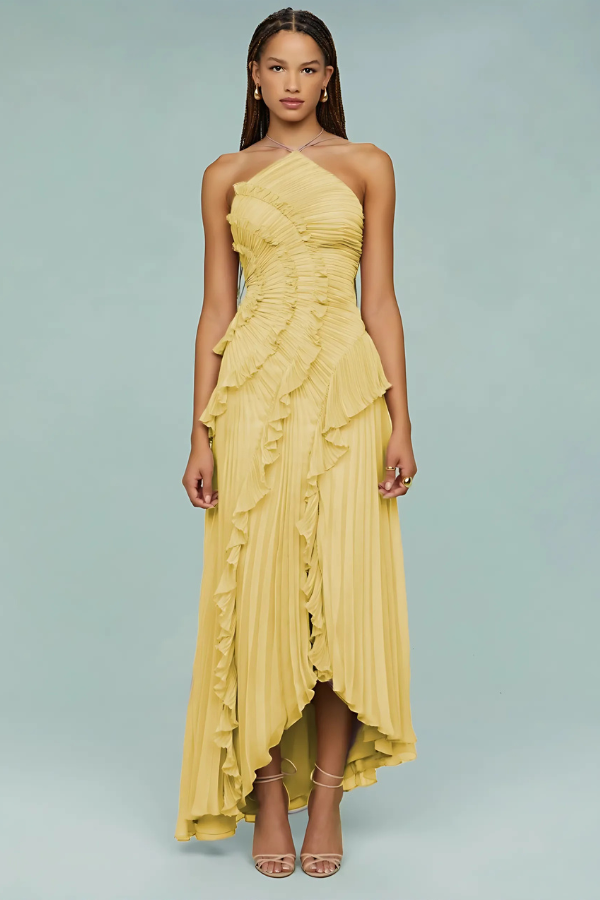 VESTIDO CON VOLANTES EN ESPIRAL - BAMBIA