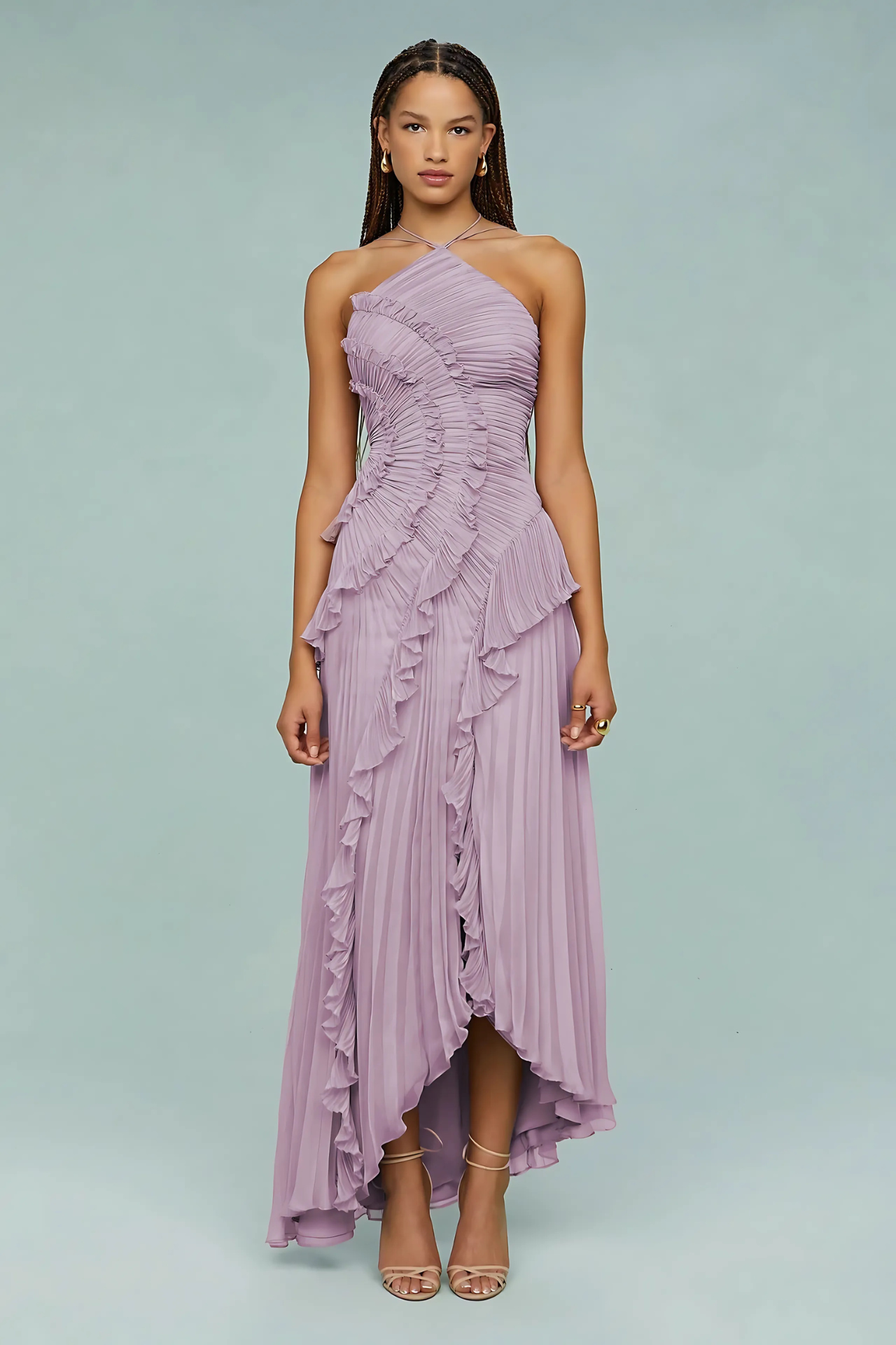 VESTIDO CON VOLANTES EN ESPIRAL - BAMBIA