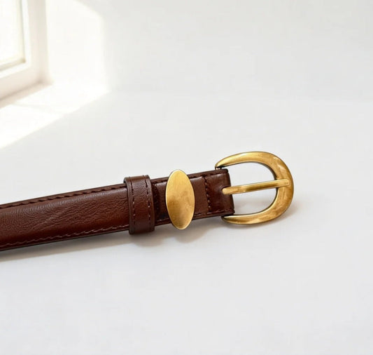 CINTURÓN CLÁSICO DE PIEL ELEGANTE - LINDA