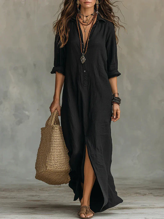 VESTIDO LARGO RELAJADO | GHISSA