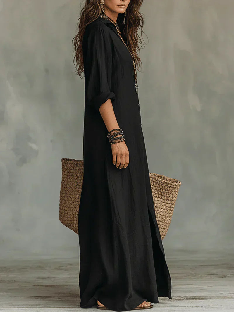 VESTIDO LARGO RELAJADO - GHISSA
