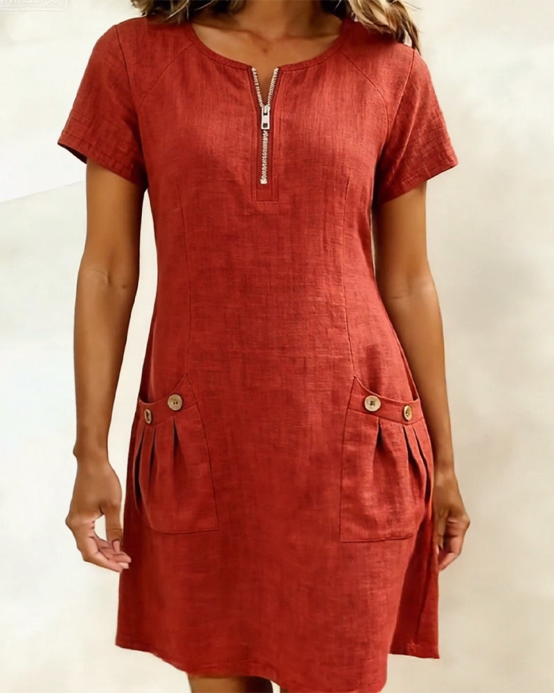 VESTIDO CORTO DE LINO - ASIA