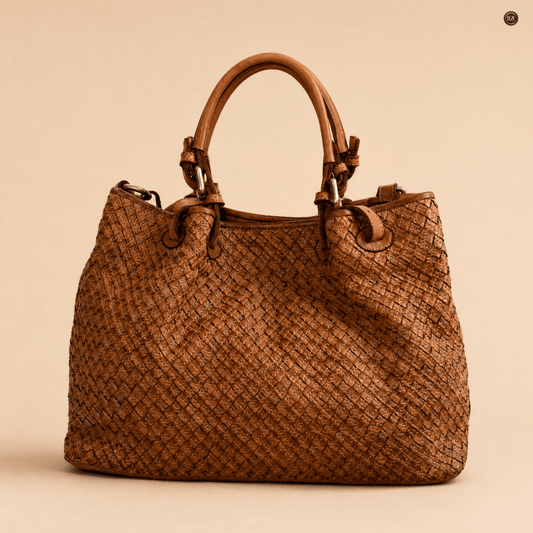 Borsa Agata in pelle intrecciata