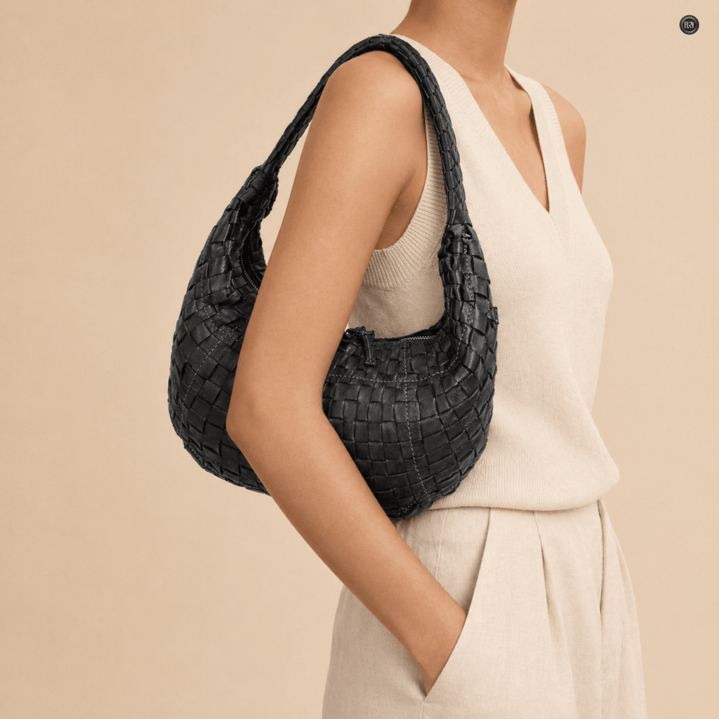 Borsa Armonia in pelle intrecciata