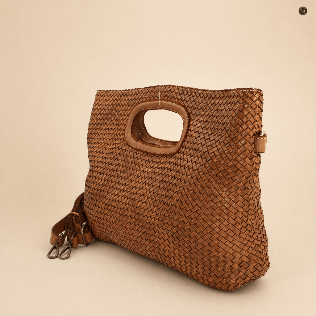 Borsa Artemisia in pelle intrecciata