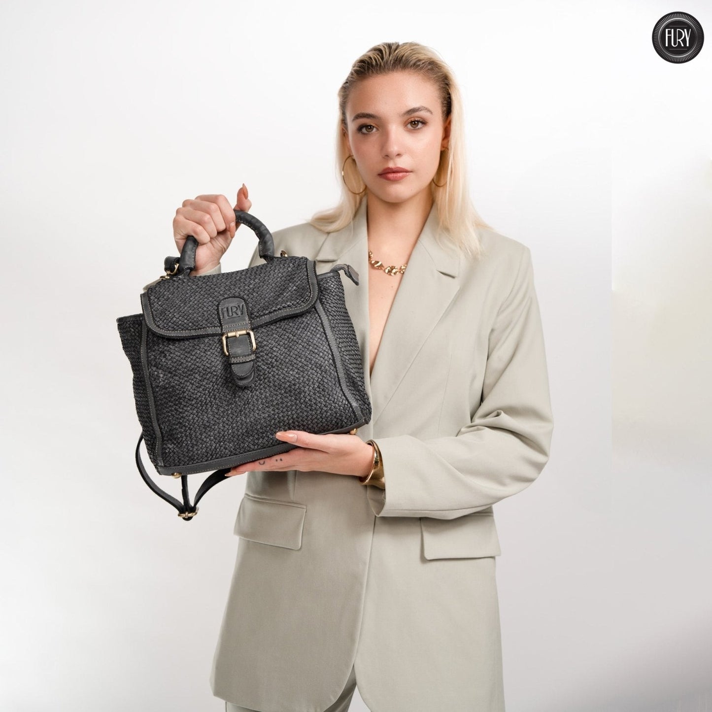 Borsa Camilla in pelle intrecciata