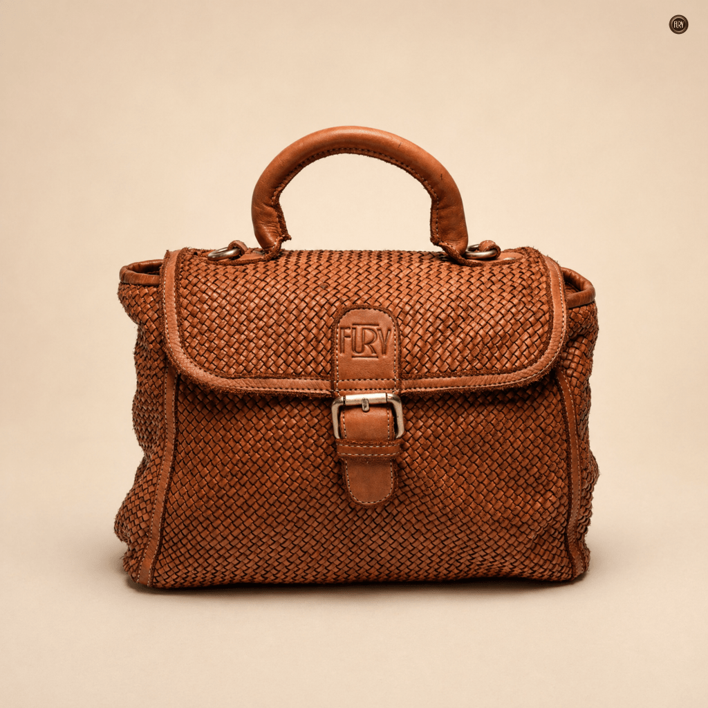 Borsa Camilla in pelle intrecciata
