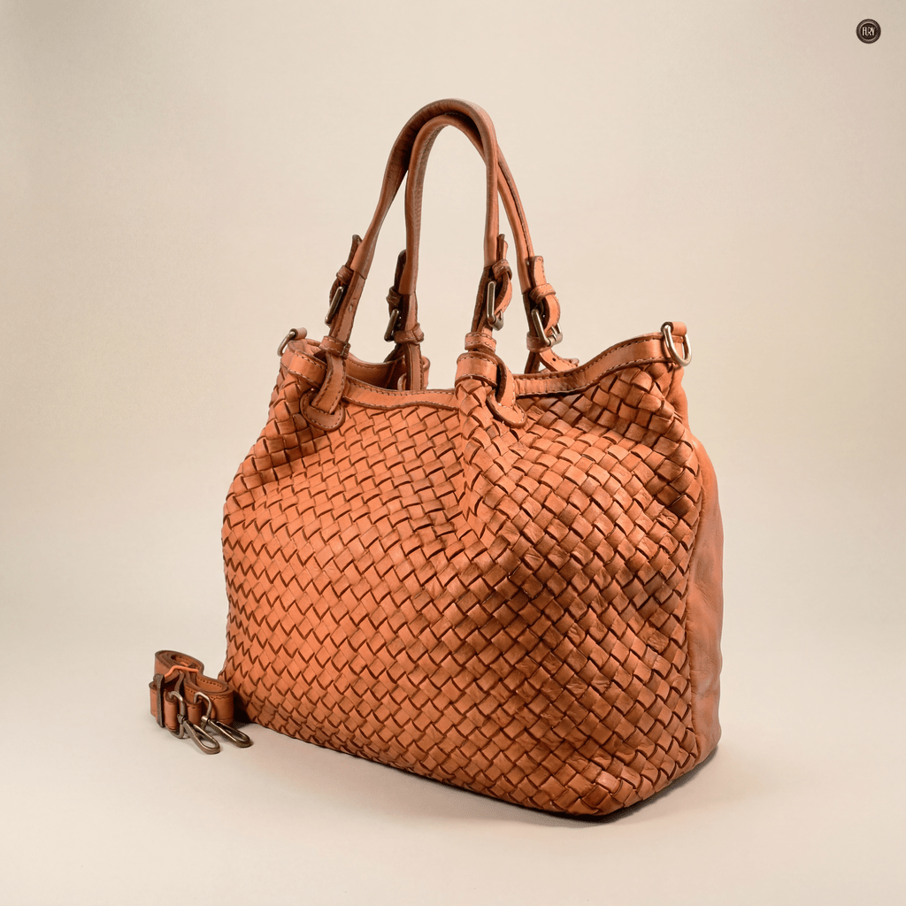 Borsa Caterina Lume in pelle intrecciata